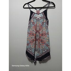 Bebop Sz XS Sleeveless Mini Dress Paisley Print Casual Summer Sun Dress Bohemian